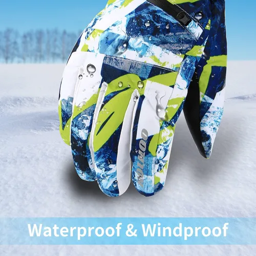 Miniatura 4 de HOIHOO Ski Gloves, Waterproof Snow Gloves -30 Winter Gloves for Cold Weather Touchscreen Snowboard Gloves Warm for Men Women