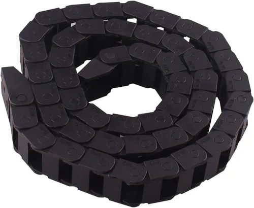 Miniatura 8 de 0.394 x 0.394 in tipo semi cerrado de plástico de remolque CNC máquina herramienta cable portador cadena de arrastre anidado negro