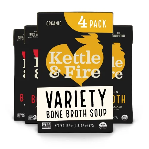 Miniatura 25 de Kettle & Fire - Caldo de hueso de pollo, orgánico, rico en colágeno, 479 g (16,9 onzas), 1 unidad