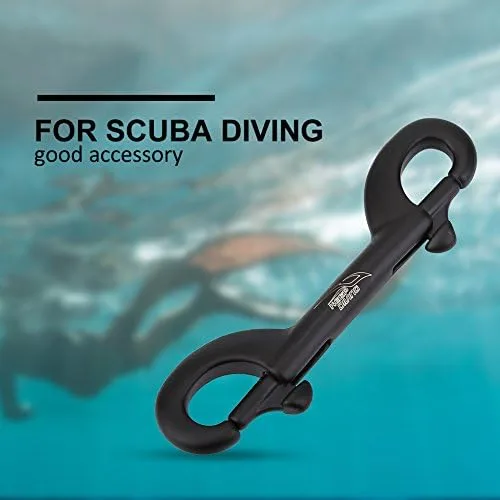 Miniatura 7 de Gancho de buceo, gancho de doble extremo de acero inoxidable para buceo submarino (3.543 in-negro)