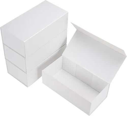 Miniatura 36 de Paquete de 4 Cajas de Regalo de 12x6x4 Pulgadas con Tapas de Cierre Magnético, Caja Negra Magnética para Boda, Propuesta de Padrinos y Damas