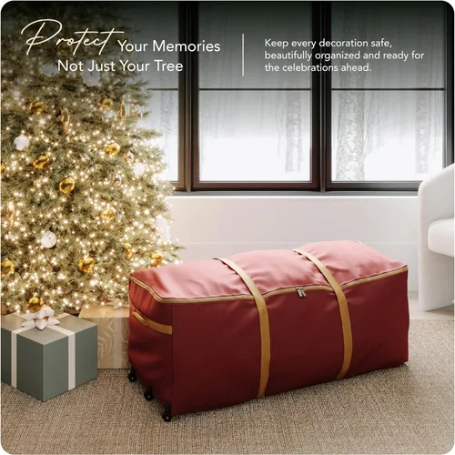 Miniatura 2 de Covermates Keepsakes Bolsa con Cincha y Ruedas para Árbol de Navidad – Almacenamiento Navideño de Poliéster Resistente con Ruedas, Asas Reforzadas