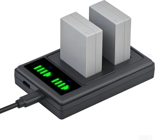 Pickle Power Batería NB-10L Paquete de 2 y cargador dual LED para cámara digital Canon PowerShot G15, G16, G1X, G3X, SX40 HS, SX40HS, SX50 HS, SX60