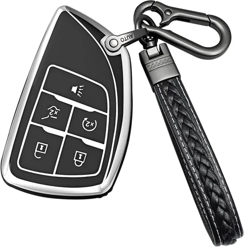 Funda protectora para llavero Chevrolet de TPU, compatible con GMC Silverado 1500 Sierra 2023 2024 2025, 2500HD 3500HD, llave inteligente remota de