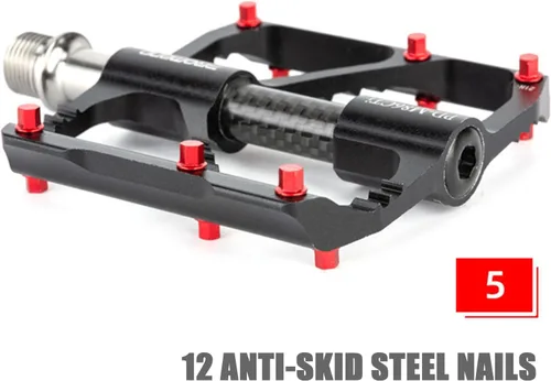Miniatura 4 de Pedales de bicicleta de montaña Pedales de bicicleta de aleación de aluminio Pedales de bicicleta de 3 rodamientos de fibra de carbono Tubo de eje