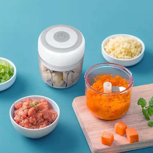 Miniatura 7 de Mini picadora eléctrica de ajo, procesador de alimentos portátil, picadora de verduras y cebolla, picadora de carne inalámbrica con carga USB