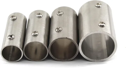 Miniatura 4 de Conector de varilla de tubo recto de acero inoxidable de 1.260 in para bastidores para colgar barandilla de valla (2 piezas)