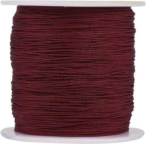 Miniatura 62 de Cordón de nailon trenzado de 150 yardas, cuerda roja de 0.020 in para pulsera, hilo de cuentas de nailon para collar Kumihimo, joyas, borlas