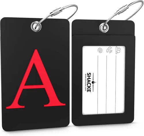 Miniatura 297 de Etiqueta de equipaje con inicial, totalmente flexible, con aro de acero inoxidable, letra G
