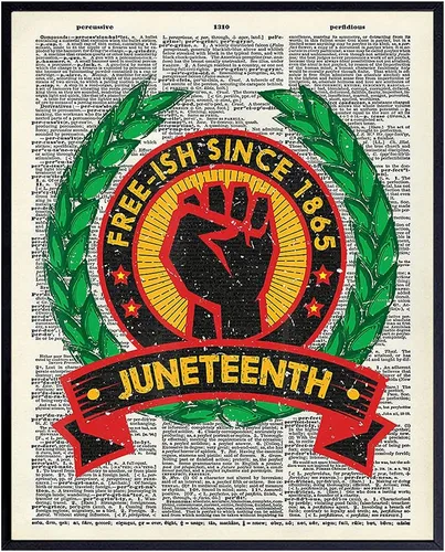 Black Power Art - Decoración de pared con la bandera de Juneteenth - Arte de pared afroamericano para hombres - Cultura negra - Mes de la historia,