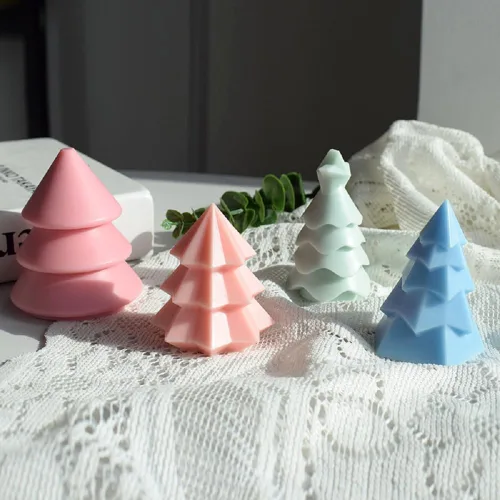 Miniatura 4 de Molde de silicona para árboles de Navidad, molde de silicona cónico geométrico para jabón, cera de soja, resina epoxi, manualidades, fiestas, cenas
