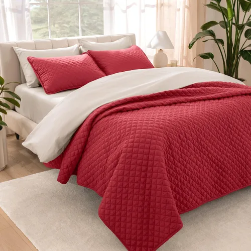 Miniatura 16 de Bare Home Juego de colcha – Full/Queen – Decoración ligera de cama – Alternativa de edredón – Colcha acolchada para todas las estaciones 04 - Gris