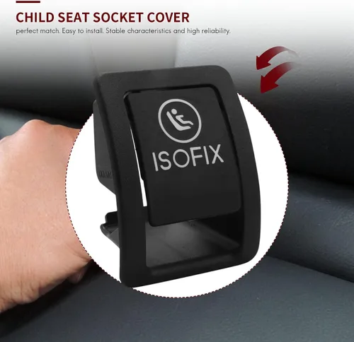 Miniatura 5 de Para Mercedes W205 Coche Trasero Niño ISOFIX Interruptor Asiento Cubierta de Seguridad Para Benz Clase C W205 C300 C350 C200 C180 2015-2021 Negro