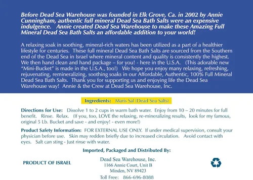 Miniatura 7 de Dead Sea Warehouse – Sales de baño del Mar Muerto con minerales sorprendentes – 2 LIBRAS – El más alto contenido en minerales – Alivio natural