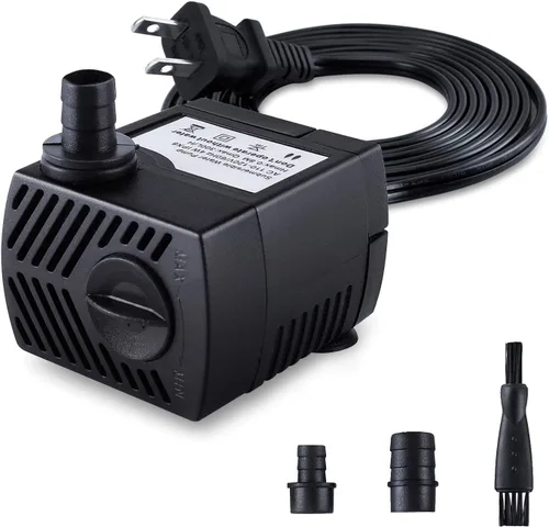 CWKJ Bomba de fuente, bomba de agua sumergible de 80 GPH(4 W, 300 L/H), bomba de agua duradera para fuente al aire libre con cable de alimentación