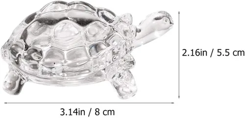 Miniatura 7 de WINOMO Estatua de tortuga de cristal Feng Shui, tortuga de cristal transparente para decoración de acuario, paz, prosperidad y energía positiva