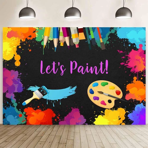 Miniatura 9 de AIBIIN Fondo de pintura de grafiti colorido de 7 x 5 pies, herramientas de pintura de fondo para fotografía de pared, salpicaduras, arte, fiesta