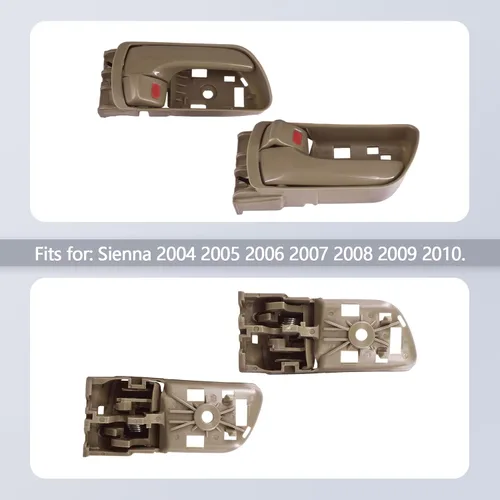 Miniatura 3 de Un juego de manijas interiores para puertas interiores compatibles con Sienna 2004-2010 que sustituye a 69206-AE010 FL, 69205-AE010 FR (beige)