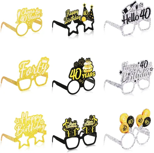 Miniatura 8 de Threan 36 piezas de decoración de gafas de fiesta de cumpleaños número 50, regalos de gafas de papel de cumpleaños para hombres y mujeres