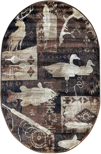 Miniatura 20 de Alfombra de pasillo estilo cabaña, estilo rústico, nativo americano, occidental, oso, alce, ciervo, vida silvestre, cabaña, diseño nativo 386