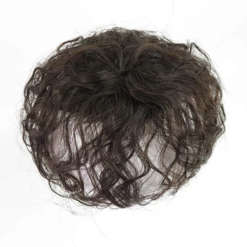 Miniatura 6 de RemeeHi Peluca de cabello humano rizado natural de repuesto esponjoso sin costuras con clip en la parte superior para mujeres, cabello fino, grande