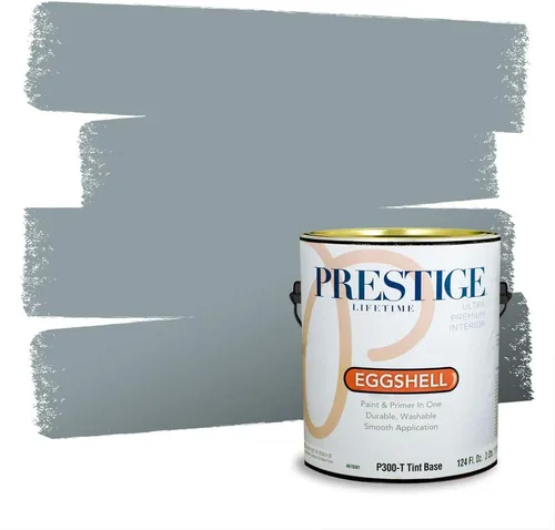 Miniatura 408 de Pintura Exterior + imprimación PRESTIGE, todo-en-uno, 1 galón, acabado mate, color comparable al Valspar* Royal Gray* VS151-Gris real