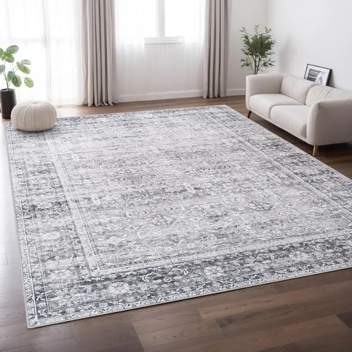 Miniatura 49 de Syalife 6x9 Alfombra Lavable para Área, Ultra Suave Antideslizante, Pila Baja, Alfombra Vintage Resistente a Manchas para Sala de Estar, Alfombra