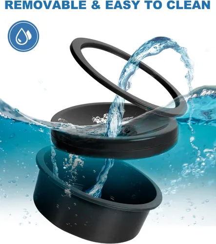 Miniatura 6 de Tazón de agua sin derrames para perros, 30oz anti-babeo para beber lento, sin derrames sucios, salpicaduras o goteos Negro
