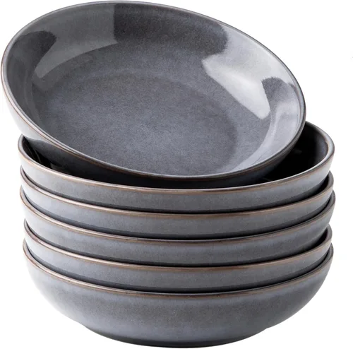 Miniatura 10 de AmorArc Juego de 4 cuencos grandes de cerámica para pasta de 8.5 pulgadas, cuencos de cerámica de 36 onzas para cocina, cuencos anchos para pasta