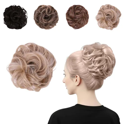 Miniatura 10 de Juvabun Messy Bun 2.0 - Extensión de cabello de moño desordenado de color gris claro, suave y ligero, para mujer, uso diario Gris claro 2.0