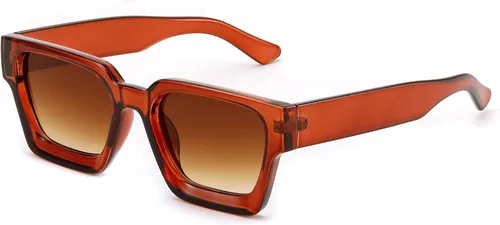 Miniatura 126 de FEISEDY Gafas de sol cuadradas retro de los años 90 para mujeres y hombres, gafas de sol rectangulares gruesas de moda con protección UV400 B2385