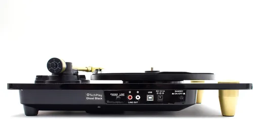 Miniatura 4 de TechPlay Ghost, Tocadiscos de 2 velocidades accionado por correa con transmisión Bluetooth. Se conecta de forma inalámbrica a tus altavoces Negro
