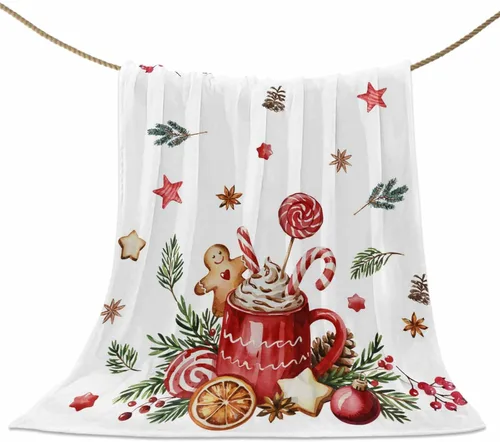 Miniatura 20 de Mantas de Tiro de Muñeco de Nieve de Navidad, Manta de Vellón Suave de Vacaciones de Invierno Decorativa para Hogar Sofá Sillón Silla Sala de Estar