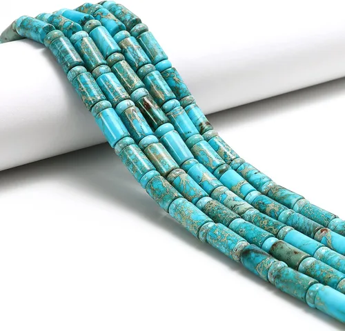 JM Design El tubo liso azul claro del sedimento del sedimento del mar cuenta 19.7x32.8 ft m 15.5" filamento para la fabricación de joyas