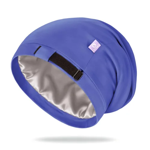 Miniatura 21 de OLESILK Gorro de seda para cabello rizado, gorro de seda para dormir, unisex, mediano, negro