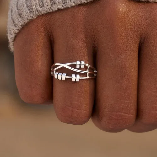 Miniatura 2 de STORYJEWELLERY Anillo de ansiedad para mujeres, anillo giratorio, anillos de ansiedad, anillos giratorios para el estrés, joyería para ansiedad
