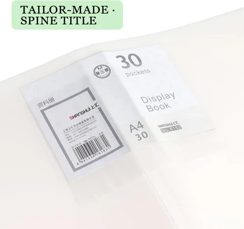 Miniatura 4 de Tamaki Carpeta de cartera con fundas de plástico, carpeta de bolsillo con protectores de hojas transparentes, libro de 60 páginas, libro de Blanco