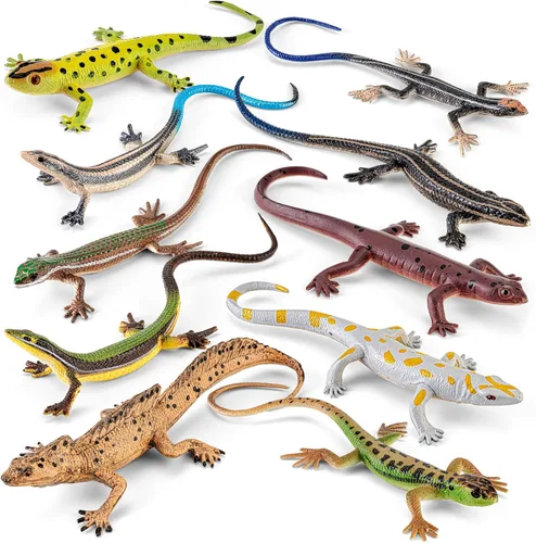 Miniatura 10 de 10 juguetes de cocodrilo, juguetes realistas de animales de cocodrilo para niños, incluyen caimán blanco, cocodrilo, figuras de cocodrilo