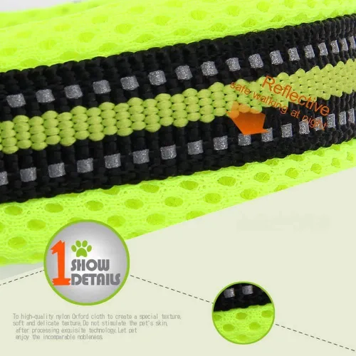 Miniatura 3 de Creation Core Collar reflectante para perro con anillo de malla transpirable, suave acolchado de nailon ajustable, collar para mascotas, 0.6 Negro