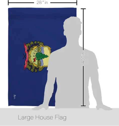 Miniatura 2 de Americana Home & Garden HS140546-BO-02 Vermont Americana States Juego de banderas verticales decorativas para la casa, 28.0 x 40.0 in con mástil