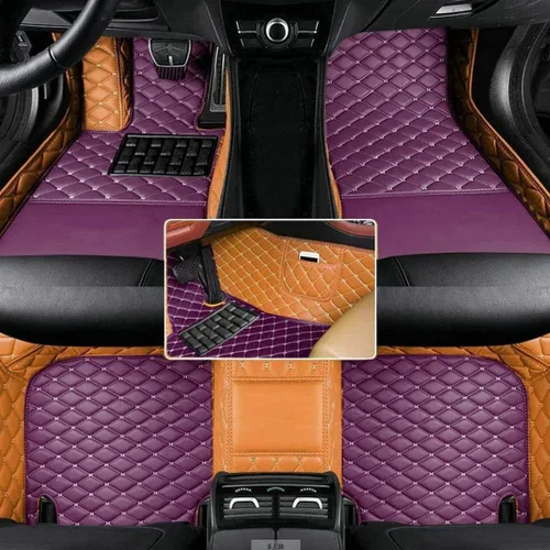 Miniatura 14 de Alfombrillas personalizadas con diamantes para el 97 % de los autos, SUV, deportivos, cobertura completa, lindos tapetes de piso de cuero