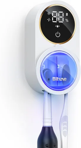 Miniatura 9 de Bitvae Soporte para cepillo de dientes actualizado para baño 2.0, limpiador de cepillo de dientes con detección infrarroja, montado en la pared