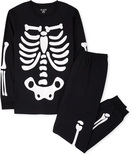 The Children's Place Pijama de Navidad unisex para bebé, algodón Esqueleto