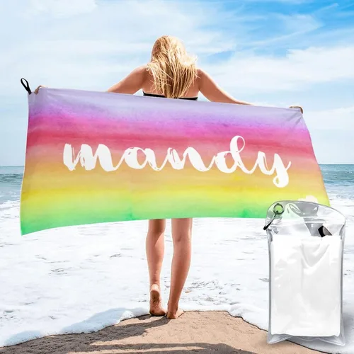 Miniatura 9 de Toallas de playa personalizadas, toalla de playa con nombre personalizado, toalla de baño de microfibra/piscina/playa con un diseño único, secado