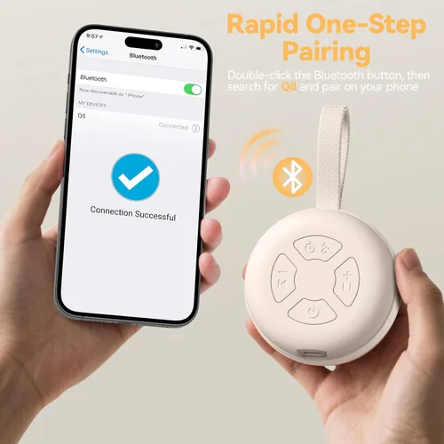 Miniatura 5 de Máquina de sonido portátil para bebé, ruido blanco, 12 sonidos relajantes, cancelación de ruido para viajes, oficina, guardería, baby shower, regalo