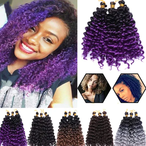 Miniatura 11 de Marlybob Pelo sintético trenzado de ganchillo de 14 pulgadas Marlibob onda de agua trenzado trenzado de ganchillo trenzas afro rastas rizadas