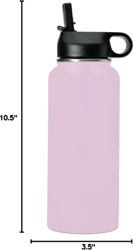 Miniatura 8 de LaserGram Botella de agua de doble pared abatible de 12 onzas con pajilla, versículo bíblico John 14-6, grabado personalizado incluido