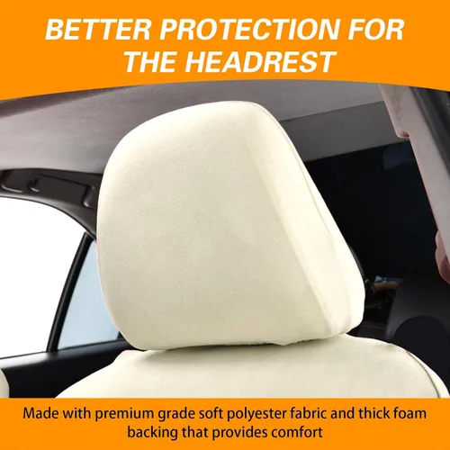 Miniatura 2 de Paquete de 2 fundas para reposacabezas de asiento de automóvil, repuesto para reposacabezas de asiento, protector de reposacabezas flexible