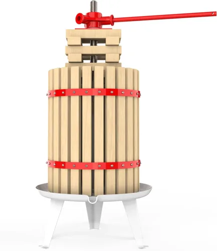 Miniatura 9 de Prensa de fruta y vino verde de 4.75 galones, prensa manual para sidra y jugo con canasta de madera de haya maciza y soporte resistente