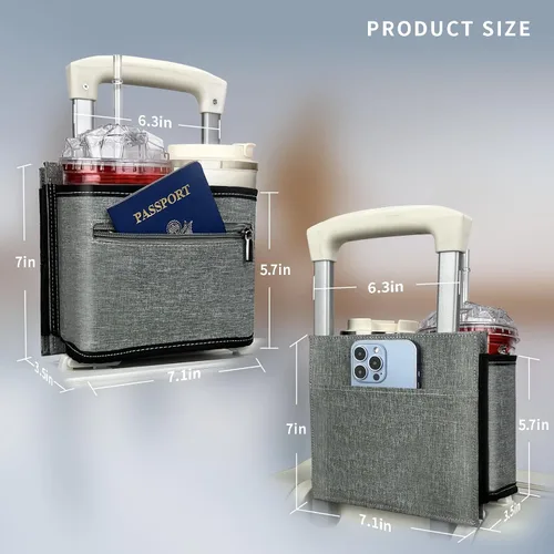 Miniatura 2 de Portavasos para equipaje de viaje, accesorio para portavasos de equipaje, maleta de mano gratis para bebidas, bebidas, café, botellas, aperitivos